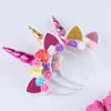 Unicorn Horn Barn Hårtillbehör Ny Blomma Prinsessan Headbands Glitter Cat Ear Kids Hair Bands Halloween Hair Sticks C2126