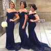 Popular Bridesmaid Dresses Off the Shoulder Mermaid Long Bridesmaids Dress Lace Applique Top Formal Evening Party Gowns with Sash