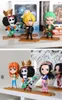 One Piece 10st Set Luffy Nami Pvc Japanska Anime Action Figures Toys Brinquedos Collection Model Dock Gift för Boys Gratis frakt