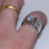 Mode heren 925 sterling zilveren sieraden met stempel 0.75ct edelsteen zirkoon diamant engagement trouwband ringen voor mannen maat 6-12