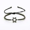 Wholesale 10pcs/lot High Quality 4mm Copper Beads With Micro Pave Clear Cz Star Of David Macrame Lucky Bracelet