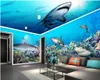 3d wallpaer murale personalizzato foto Underwater world squalo casa sfondo muro soggiorno decorazioni per la casa 3d murales carta da parati per pareti 3 d