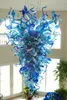 Lampes Cobalt Blue et Aqua Lustres Lumières Décoration Artistique 100% Monture en Verre Soufflé Lustre Moderne Lumière