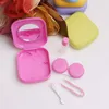 Pocket Mini Contact Lens Case Travel Kit Easy Carry Mirror Container Holder