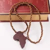 Wholesale and retail 2017 New Africa Map Pendant Good Wood Hip Hop Wooden Fashion Necklace free shipping