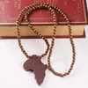 Whole and retail 2017 New Africa Map Pendant Good Wood Hip Hop Wooden Fashion Necklace 226T