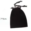 Red or Black Velveteen Gift Bag for Jewelry Velvet Fabric Drawstring Pouch Different Size Wholesale 100 Pieces