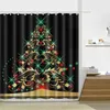 165*180cm Christmas Shower Curtain Santa Claus Snowman Waterproof Bathroom Shower Curtain Decoration With Hooks Free DHL WX9-107