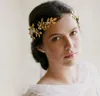 ファッション安い結婚式のブライダルブライドメイドバロックゴールドの葉真珠のラインストーンヘアアクセサリーヘッドピースヘッドバンドティアラプリンセス