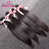 3 pçs / lote 7A + Extensões de Cabelo Virgem Brasileiro em Linha Dianteira Cabelo Humano Tecelagem Cor Natural de Seda Reta Greatremy Factory Outlet