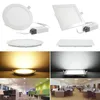 DHL free shipping Dimmable Round Square LED Panel Lights 6W 9W 12W 15W 18W 21W 30W 4-5-6-7-8-9-12 Inch Recessed LED Ceiling Light