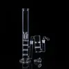 18inches Hookahs Glass Bong Two Functions Tobacco Oil Rig Recycler High Glass Water Pipe with Triple Honeycomb and Birdcage Perc Ash Catcher+Bowl