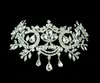 Barato Bling Accesorios de boda de plata Tiaras nupciales Horquillas Cristal Rhinestone Tocados Joyas Mujeres Frente Coronas para el cabello H237t