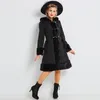 Оптовые - Sisjuly женщины европейские зимние пальто готики с длинным рукавом одиночный погруженный тонкий черный пальто с капюшоном осень сплошной куртки пальто