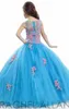 Turquoise Rachel Allan Girl039S Robes de concours Patchwork en dentelle Organza Robes de fille de fleur pour les mariages Prom Prom Go6931445