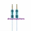 3.5mm Aluminium Diamond Braided Audio Cable 1M 1.5M Jack AUX Auxiliary Extended Woven wire for iphone 6S Samsung S7 Speaker computer