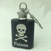 1 oz skull stainless steel hip flask