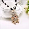 Cute Lovely Animal White and Black Beads Horse Panda Girls Pendant Necklaces 2016 New Fashion Korean Alloy Sweater Chain Europe Gift