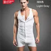Superbody Men Bodysuit Jumpsuit Gay Mäns Underkläder Sexig Bodywear Bomull Sleepwear Coverall