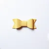 Hotsale PU Leather Bows Mini size Hair Clip Small Bowknot Faux Shinning Hairpins Wholesale Girls Newborn Baby Clips