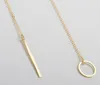 Wholesale-SALE Star Jewelry 1pc New Hot Unique Charming Gold Tone Bar Circle Lariat Necklace Womens Chain Jewelry Gift Cheap Drop Free