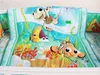 7 PZ Ricamo Pesce Oceano set biancheria da letto per culla per bambini set biancheria da letto per bambini set lettino neonato include paracolpi piumino copriletto gonna6511465