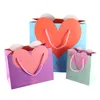 4 Renkler Aşk Kalp Kağıt Hediye Çanta Taşınabilir Alışveriş Torbaları 3 Boyutu Noel Düğün Favor Çanta