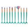 Mermaid Makeup Brushes Set 10PCs Professionell Foundation Eyeshadow Lip Contour Concealer Eyes Make Up Brush Kit Tools