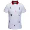 Plus Taglia 3XL Multi Ricami Polo Uomo Fashion Design Maniche a costine Orlo diviso Polo elasticizzata Top maschile