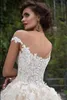 Luxury Full Lace A Line Wedding Dresses Hot 2016 Sheer V Neck Cap Sleeves Bridal Gowns Sweep Train Back Covered Buttons Wedding Dresses