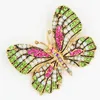 Amazing Enamel Cute Butterfly Brooch Vintage Style Multicolor Crystals Women Jewelry Broach Lady Scarf Pin Apparel Accessories Pin For Party