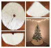 Snowy White Plush Christmas Tree Skirt Christmas Ornaments Large 78cm Round Mat XMAS Party Home Decorations Holiday Season Supplie1167702