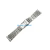 Jawoder Watchband 22mm 24mm Full polerat rostfritt stål Watch Band Rem armband Tillbehör Silveradapter för Superocean251C