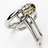 Male Chastity Device Men Bird Lock Metal Belt Chrome Cock Cage #R172