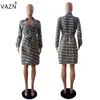 VAZN Nova Moda Elegante 2018 Casual Vestido Completo Manga Mini Vestido Sexy Vestido Bandage D8054 q1118