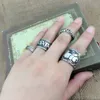 4 stks / set Vintage Elephant Ring Ancint Silver Bronze Knuckle Rings Band Ringen Mode-sieraden Set voor Vrouwen Gift Drop Shipping