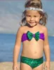 Barn som simmar bikinis Set Two Pieces Baby Girls Bathing Suit Baby Girls Mermaid badkläder Baddräkt6166658