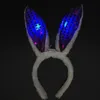 LED Light Luminous Sequin Rabbit Ears Flashing Bunny Ears Headdress Head Hair Band Hoop Toy Kid Birthday Party Supplies ZA4599