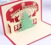 10pcs Albero di Natale fatto a mano Kirigami Origami 3D Pop UP Biglietti di auguri Cartolina d'invito per compleanno Festa di Natale Gift10pcs Natale