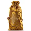 Lengthen Rich Flower Small Gift Bag Drawstring Silk brocade Packaging Pouches Wooden Comb Jewelry Beads Necklace Bracelet Storage Pocket