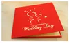 Glad bröllopsdagskyrka handgjorda kreativa 3d pop up gåva hälsningskort för älskare festliga parti leveranser