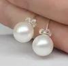 925 Sterling Silver Pearl Stud örhängen för kvinnliga smycken aretes brincos romantisk charm 6/8/10/12 mm boll lyxdesigner kärlek öronringar örhängen örhängen