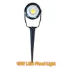 10W COB LED 프로젝터 스파이크 빛 AC85-265V 12V LED 경로 스포트 라이트 야외 방수 LED 잔디 빛 정원 가로등 10pcs