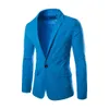 Men Casual Blazer in cotone cappotti slim fit Suits Royal Blue abito maschile a buon mercato Giacche Blazer plus costume di formato homme