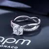 New Real 925 Sterling Silver Wedding Ring Set for Women Silver Wedding Engagement Jewelry Whole N50237w