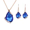 Hot Nieuwe Mode waterdruppels Crystal Rhinestone CZ Ketting Oorbellen Sieraden Sets bruiloft Accessoires Bruids Sieraden Set HJ138