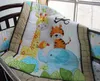 Baby bedding set Embroidery Forest animal elephant giraffe tiger bird flowers Cover Crib bedding set Quilt Bumper Skirt Fitted Cot bedding