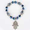 Charm Armband Mode Simple Evil Eye Hamsa hand religiös berlock blå pärlor Lucky armband Best Match Turkish armband för kvinnor