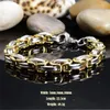 Men Personality Bracelets Titanium Steel Snake Chain Pulseras Wristbands Bangle Fashion Jewelry Punk Brace lace Polished Gold/Silver 22.5cm