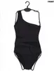 Black Mesh One-Piece Badkläder Baddräkt för Kvinnor Bikini Monokini Gratis frakt